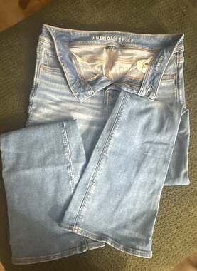 American Eagle Next Level Stretch Kick Boot Blue Jeans